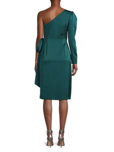 Aidan Mattox Women's One-Shoulder Satin Cocktail Dress - Green Gem | Thumbnail 5 Aidan Mattox Women's One-Shoulder Satin Cocktail Dress - Green Gem | Thumbnail 5