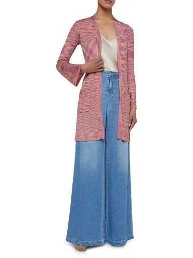 L'AGENCE Women's Neve Space-Dye Cardigan - Pink Purple | Thumbnail 2 L'AGENCE Women's Neve Space-Dye Cardigan - Pink Purple | Thumbnail 2