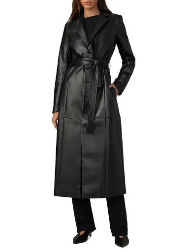 Joe's Jeans Women's The Faux Leather Long Coat - Black - Size XS | Thumbnail 3 Joe's Jeans Women's The Faux Leather Long Coat - Black - Size XS | Thumbnail 3