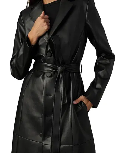 Joe's Jeans Women's The Faux Leather Long Coat - Black - Size XS | Thumbnail 6 Joe's Jeans Women's The Faux Leather Long Coat - Black - Size XS | Thumbnail 6