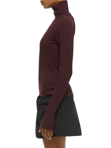 Helmut Lang Women's Layered Ribbed Sweater - Mahogany | Thumbnail 4 Helmut Lang Women's Layered Ribbed Sweater - Mahogany | Thumbnail 4