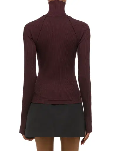 Helmut Lang Women's Layered Ribbed Sweater - Mahogany | Thumbnail 5 Helmut Lang Women's Layered Ribbed Sweater - Mahogany | Thumbnail 5