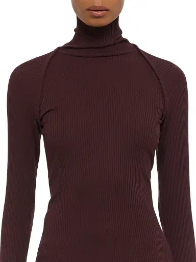 Helmut Lang Women's Layered Ribbed Sweater - Mahogany | Thumbnail 6 Helmut Lang Women's Layered Ribbed Sweater - Mahogany | Thumbnail 6
