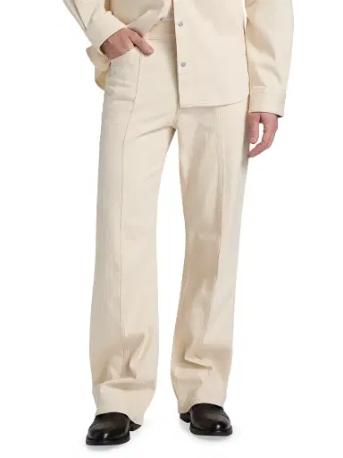 Helmut Lang Men's Ski Relaxed Fit Jeans - Ecru | Thumbnail 3 Helmut Lang Men's Ski Relaxed Fit Jeans - Ecru | Thumbnail 3
