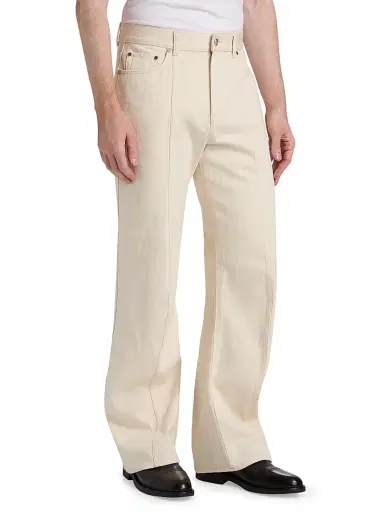 Helmut Lang Men's Ski Relaxed Fit Jeans - Ecru | Thumbnail 4 Helmut Lang Men's Ski Relaxed Fit Jeans - Ecru | Thumbnail 4