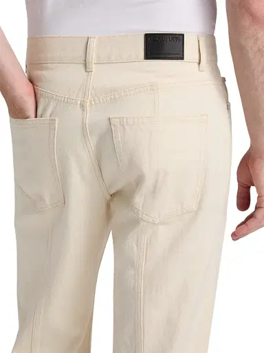 Helmut Lang Men's Ski Relaxed Fit Jeans - Ecru | Thumbnail 6 Helmut Lang Men's Ski Relaxed Fit Jeans - Ecru | Thumbnail 6