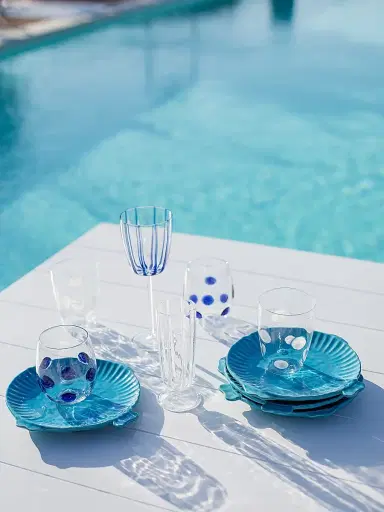 Vietri Nuovo Stripe Wine Glass - Blue | Thumbnail 2 Vietri Nuovo Stripe Wine Glass - Blue | Thumbnail 2