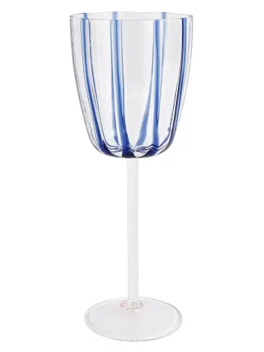 Vietri Nuovo Stripe Wine Glass - Blue | Thumbnail 1 Vietri Nuovo Stripe Wine Glass - Blue | Thumbnail 1
