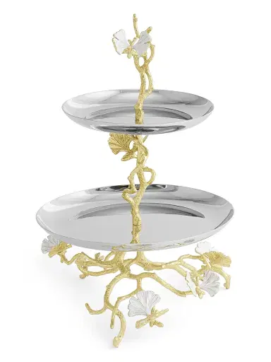 Michael Aram Butterfly Ginkgo Gold 2-Tier Etagere | Thumbnail 2 Michael Aram Butterfly Ginkgo Gold 2-Tier Etagere | Thumbnail 2