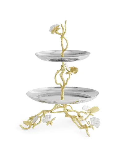 Michael Aram Butterfly Ginkgo Gold 2-Tier Etagere | Thumbnail 3 Michael Aram Butterfly Ginkgo Gold 2-Tier Etagere | Thumbnail 3