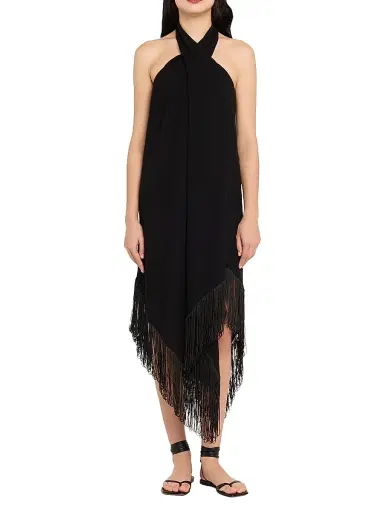 PQ Swim Women's Kate Fringe-Trim Dress - Black | Thumbnail 2 PQ Swim Women's Kate Fringe-Trim Dress - Black | Thumbnail 2