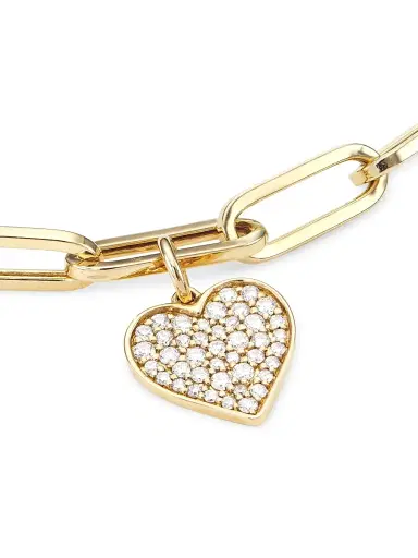 Sydney Evan Women's 14K Yellow Gold & 0.1 TCW Diamond Heart Charm Bracelet | Thumbnail 4 Sydney Evan Women's 14K Yellow Gold & 0.1 TCW Diamond Heart Charm Bracelet | Thumbnail 4