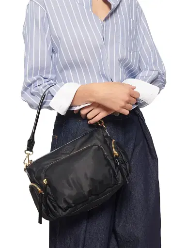 MZ Wallace Women's Chelsea Nylon & Patent Leather Crossbody Bag - Black | Thumbnail 2 MZ Wallace Women's Chelsea Nylon & Patent Leather Crossbody Bag - Black | Thumbnail 2