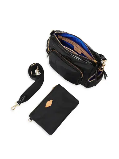 MZ Wallace Women's Chelsea Nylon & Patent Leather Crossbody Bag - Black | Thumbnail 4 MZ Wallace Women's Chelsea Nylon & Patent Leather Crossbody Bag - Black | Thumbnail 4