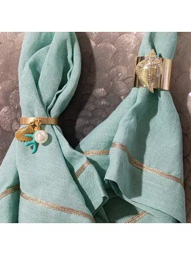 Joanna Buchanan Shell Napkin Ring 2-Piece Set - Gold | Thumbnail 5 Joanna Buchanan Shell Napkin Ring 2-Piece Set - Gold | Thumbnail 5