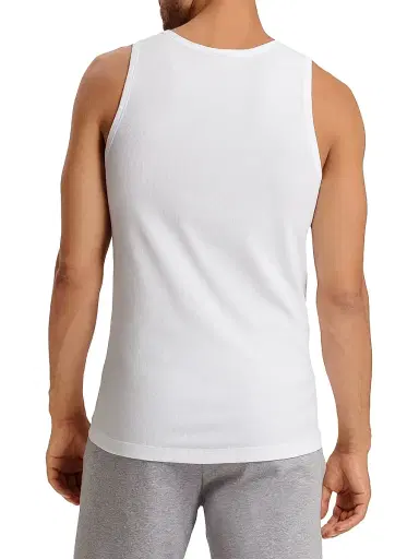 Hanro Men's Cotton Essentials Rib-Knit Tank - White | Thumbnail 5 Hanro Men's Cotton Essentials Rib-Knit Tank - White | Thumbnail 5
