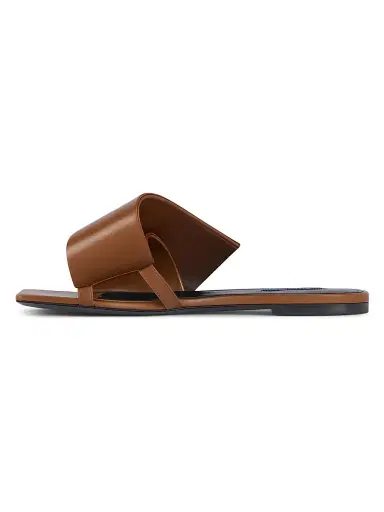 Givenchy Women's Sliced Square Flat Sandals in Leather - Tan | Thumbnail 3 Givenchy Women's Sliced Square Flat Sandals in Leather - Tan | Thumbnail 3