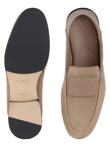 Givenchy Women's Label Loafers in Suede - Beige | Thumbnail 3 Givenchy Women's Label Loafers in Suede - Beige | Thumbnail 3