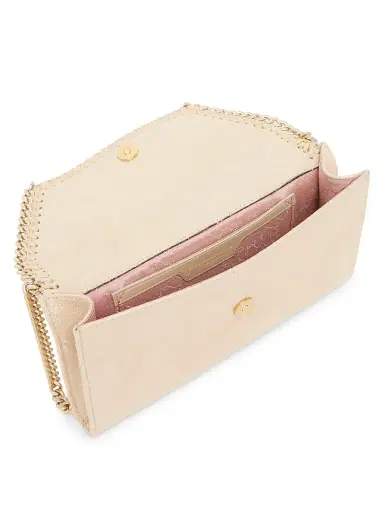 Stella McCartney Women's Falabella Eco Shiny Dotted Chamois Chain Wallet - Gold | Thumbnail 4 Stella McCartney Women's Falabella Eco Shiny Dotted Chamois Chain Wallet - Gold | Thumbnail 4