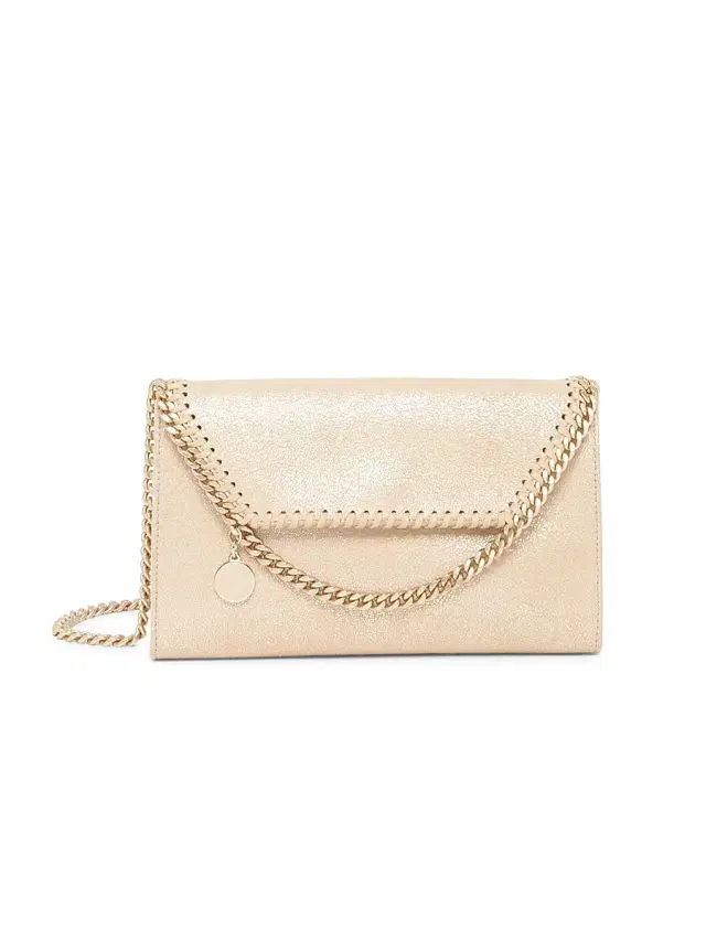 Women's Falabella Eco Shiny Dotted Chamois Chain Wallet - Gold Women's Falabella Eco Shiny Dotted Chamois Chain Wallet - Gold