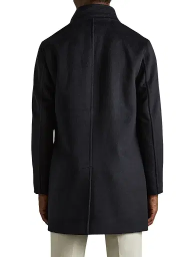 Reiss Men's Fuel Felt Coat - Navy | Thumbnail 4 Reiss Men's Fuel Felt Coat - Navy | Thumbnail 4
