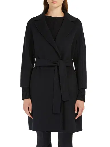 Max Mara Women's Short Double Faced Wool Coat - Midnightblue - Size 8 | Thumbnail 2 Max Mara Women's Short Double Faced Wool Coat - Midnightblue - Size 8 | Thumbnail 2