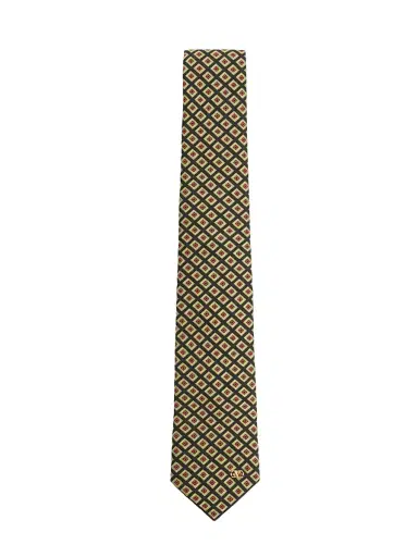 Valentino Garavani Men's Valentie Jacquard Cotton Tie with Chamber Pattern and Vlogo Signature Detail | Thumbnail 1 Valentino Garavani Men's Valentie Jacquard Cotton Tie with Chamber Pattern and Vlogo Signature Detail | Thumbnail 1