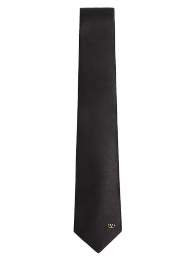 Valentino Garavani Men's Valentie Silk Tie with VLogo Signature Detail | Thumbnail 1 Valentino Garavani Men's Valentie Silk Tie with VLogo Signature Detail | Thumbnail 1
