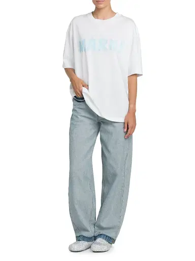 Marni Women's Two-Toned Wide-Leg Jeans - Azure | Thumbnail 2 Marni Women's Two-Toned Wide-Leg Jeans - Azure | Thumbnail 2