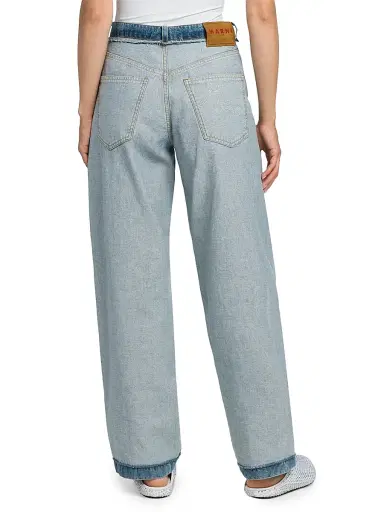 Marni Women's Two-Toned Wide-Leg Jeans - Azure | Thumbnail 5 Marni Women's Two-Toned Wide-Leg Jeans - Azure | Thumbnail 5