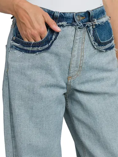 Marni Women's Two-Toned Wide-Leg Jeans - Azure | Thumbnail 6 Marni Women's Two-Toned Wide-Leg Jeans - Azure | Thumbnail 6