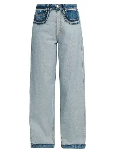 Marni Women's Two-Toned Wide-Leg Jeans - Azure | Thumbnail 1 Marni Women's Two-Toned Wide-Leg Jeans - Azure | Thumbnail 1