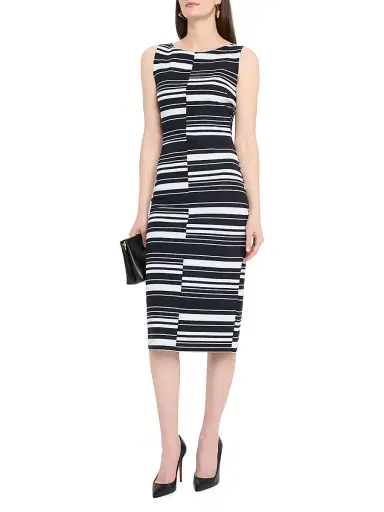 Chiara Boni La Petite Robe Women's Striped Bodycon Midi-Dress | Thumbnail 2 Chiara Boni La Petite Robe Women's Striped Bodycon Midi-Dress | Thumbnail 2