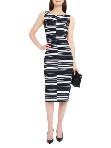 Chiara Boni La Petite Robe Women's Striped Bodycon Midi-Dress | Thumbnail 3 Chiara Boni La Petite Robe Women's Striped Bodycon Midi-Dress | Thumbnail 3