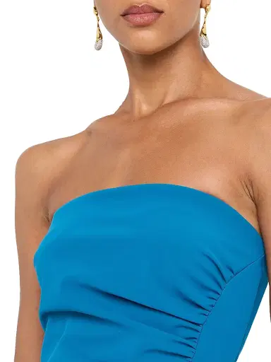 Chiara Boni La Petite Robe Women's Ruched Body-Con Strapless Midi-Dress | Thumbnail 5 Chiara Boni La Petite Robe Women's Ruched Body-Con Strapless Midi-Dress | Thumbnail 5
