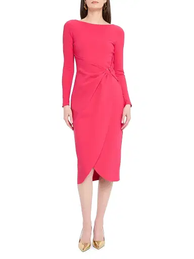 Chiara Boni La Petite Robe Women's Gathered Sheath Midi-Dress | Thumbnail 2 Chiara Boni La Petite Robe Women's Gathered Sheath Midi-Dress | Thumbnail 2