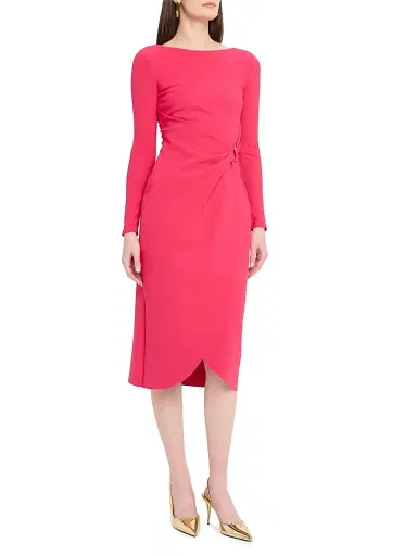 Chiara Boni La Petite Robe Women's Gathered Sheath Midi-Dress | Thumbnail 3 Chiara Boni La Petite Robe Women's Gathered Sheath Midi-Dress | Thumbnail 3