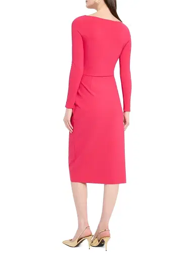 Chiara Boni La Petite Robe Women's Gathered Sheath Midi-Dress | Thumbnail 4 Chiara Boni La Petite Robe Women's Gathered Sheath Midi-Dress | Thumbnail 4