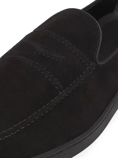Church's Men's Peebles Suede Top-Stitched Penny Loafers - Black | Thumbnail 5 Church's Men's Peebles Suede Top-Stitched Penny Loafers - Black | Thumbnail 5