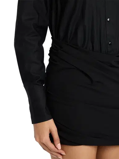 Significant Other Women's Ariya Draped Mini Shirtdress - Black | Thumbnail 5 Significant Other Women's Ariya Draped Mini Shirtdress - Black | Thumbnail 5