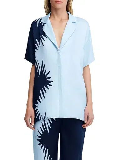 Significant Other Women's Flossie Printed Short-Sleeve Shirt - Blue | Thumbnail 3 Significant Other Women's Flossie Printed Short-Sleeve Shirt - Blue | Thumbnail 3