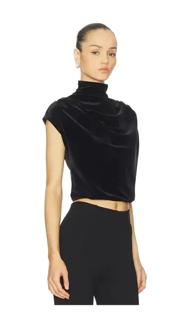Commando Velvet Draped Mockneck Crop Top | Thumbnail 2 Commando Velvet Draped Mockneck Crop Top | Thumbnail 2