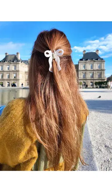 Solar Eclipse Hand-painted Coquette Bow Claw Hair Clip | Thumbnail 2 Solar Eclipse Hand-painted Coquette Bow Claw Hair Clip | Thumbnail 2