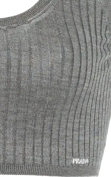 Prada Ribbed Silk Cropped Bra Top | Thumbnail 6 Prada Ribbed Silk Cropped Bra Top | Thumbnail 6