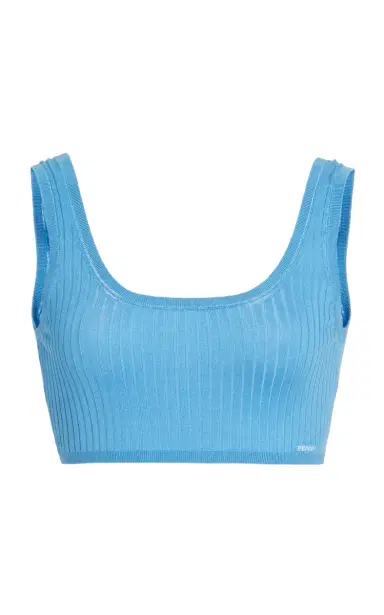 Prada Ribbed Silk Cropped Bra Top | Thumbnail 7 Prada Ribbed Silk Cropped Bra Top | Thumbnail 7