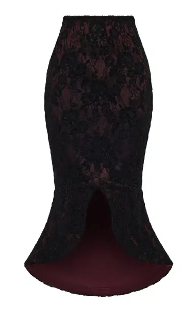 RASARIO Asymmetric Lace & Satin Midi Skirt | Thumbnail 4 RASARIO Asymmetric Lace & Satin Midi Skirt | Thumbnail 4