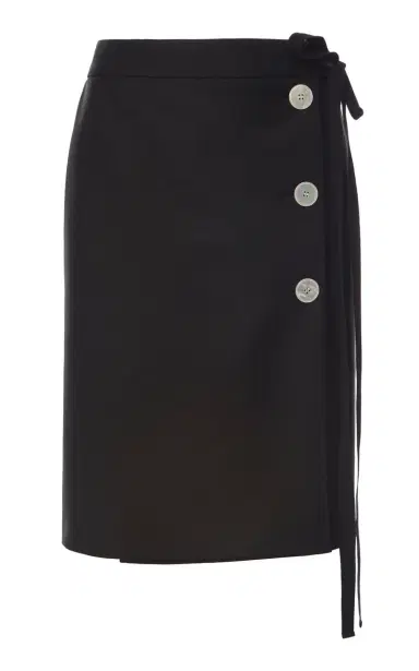 Prada Button-Embellished Mohair-Blend Skirt | Thumbnail 2 Prada Button-Embellished Mohair-Blend Skirt | Thumbnail 2