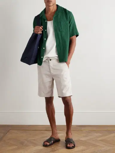 Vilebrequin Ponche Straight-Leg Stretch Lyocell and Cotton-Blend Gabardine Shorts - Men | Thumbnail 2 Vilebrequin Ponche Straight-Leg Stretch Lyocell and Cotton-Blend Gabardine Shorts - Men | Thumbnail 2