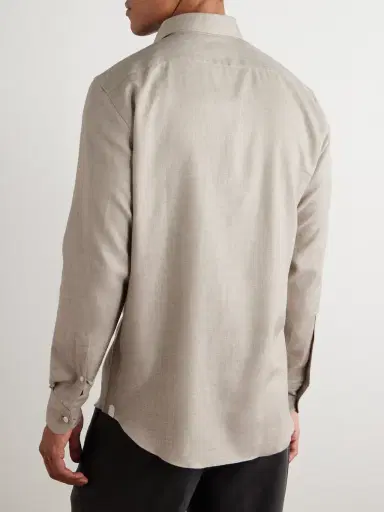 Zegna Cotton and Cashmere-Blend Shirt - Men | Thumbnail 4 Zegna Cotton and Cashmere-Blend Shirt - Men | Thumbnail 4