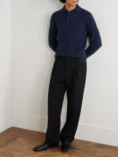 Thom Sweeney Brushed Cashmere-Blend Polo Shirt - Men | Thumbnail 2 Thom Sweeney Brushed Cashmere-Blend Polo Shirt - Men | Thumbnail 2